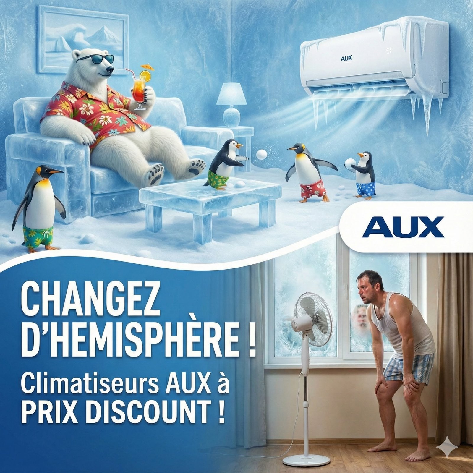 Changez d'hémisphère ! Climatiseurs AUX à prix discount
